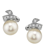 Akoya Pearl & Diamond Chloe Earrings- Choose Your Pearl Color