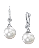 Akoya Pearl & Diamond Michelle Earrings- Choose Your Pearl Color