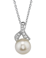 Akoya Pearl & Diamond Chloe Pendant-Choose Your Pearl Color