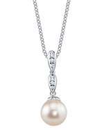 Akoya Pearl & Diamond Sarah Pendant- Choose Your Pearl Color