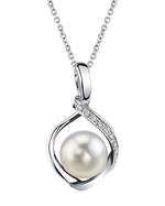 Akoya Pearl & Diamond Alexis Pendant- Choose Your Pearl Color