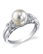 Akoya Pearl & Diamond Swirl Ring- Choose Your Pearl Color