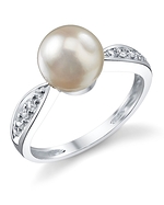 Akoya Pearl & Diamond Sarah Ring- Choose Your Pearl Color