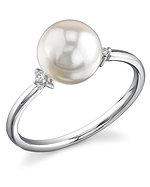 Akoya Pearl & Diamond Ring- Choose Your Pearl Color