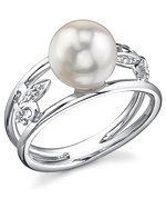 Akoya Pearl & Diamond Finesse Ring- Choose Your Color