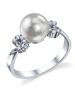 Akoya Pearl & Diamond Beverly RIng