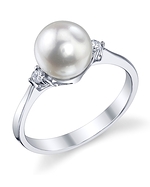 White Akoya Pearl & Diamond Jordana Ring