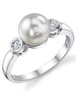 Akoya Pearl & Diamond Michelle Ring