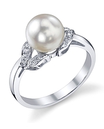 Akoya Pearl & Diamond Jennifer Ring 