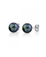 6.5-7.0mm Black Akoya Pearl Stud Earrings