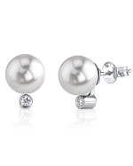 Akoya Pearl & Diamond Stud Earrings- Choose Your Pearl Color