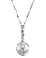 Tahitian South Sea Diamond Links Pearl Pendant