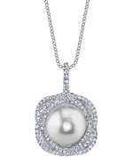 South Sea Pearl & Diamond Braided Pendant