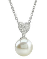 Heart-Shape Australian Pearl & Diamond Pendant