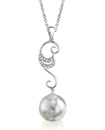 South Sea Pearl & Diamond Opera Pendant