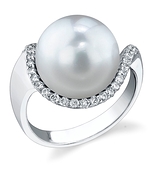 12mm South Sea Pearl & Diamond Swing Ring