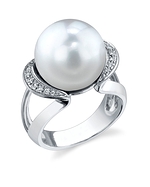 13mm South Sea Pearl & Diamond Saturn Ring