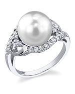 South Sea Pearl & Diamond Marquee Ring