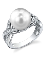 South Sea Pearl & Diamond Infinity Ring
