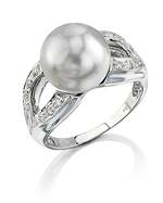 South Sea Pearl & Diamond Princess Ring
