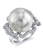South Sea Pearl & Diamond Clover Ring