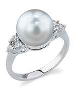 10mm South Sea Pearl & Diamond Breeze Ring