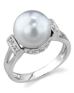 White South Sea Pearl & Diamond Nicole Ring