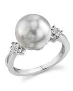 South Sea Pearl & Diamond Loop Ring