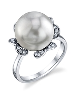South Sea Pearl & Diamond Shelly Ring