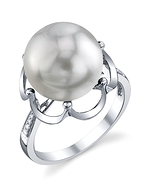 South Sea Pearl & Diamond Virginia Ring
