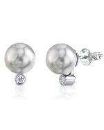 South Sea Pearl & Diamond Stud Earrings