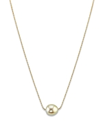 Golden Baroque Pearl Solitaire Pendant