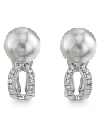South Sea Pearl Diamond Leverback Earrings