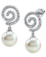 Freshwater Pearl & Diamond Valerie Pearl Earrings