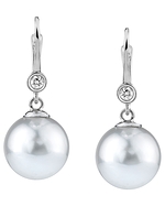 Freshwater Pearl & Diamond Michelle Earrings- Various Colors