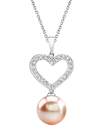 10mm Heart Shaped Peach Pearl Pendant