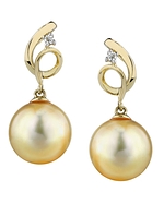 Golden Pearl & Diamond Symphony Earrings