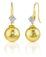 Golden South Sea Pearl and Diamond Sandra Earrings