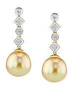 Golden South Sea Pearl & Diamond Julia Earrings