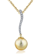 Golden Pearl & Diamond Celeste Pendant