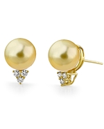 Golden Pearl & Diamond Sea Breeze Earrings