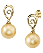 Golden South Sea Pearl Autumn Earrings