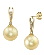 Golden Pearl & Diamond Bailey Earrings