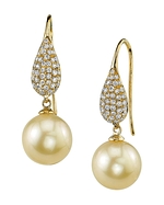 Golden Pearl & Diamond Brooklyn Earrings