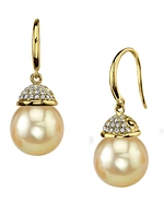 Golden Pearl & Diamond Emma Earrings