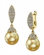 Golden South Sea Pearl & Diamond Kendall Earrings