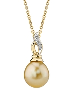 Golden South Sea Pearl Wave Pendant