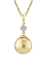 Golden South Sea Pearl and Diamond Bella Pendant
