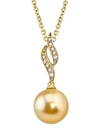 Golden South Sea Pearl & Diamond Suzanna Pendant