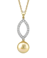 Golden South Sea Pearl & Diamond Vista Pendant